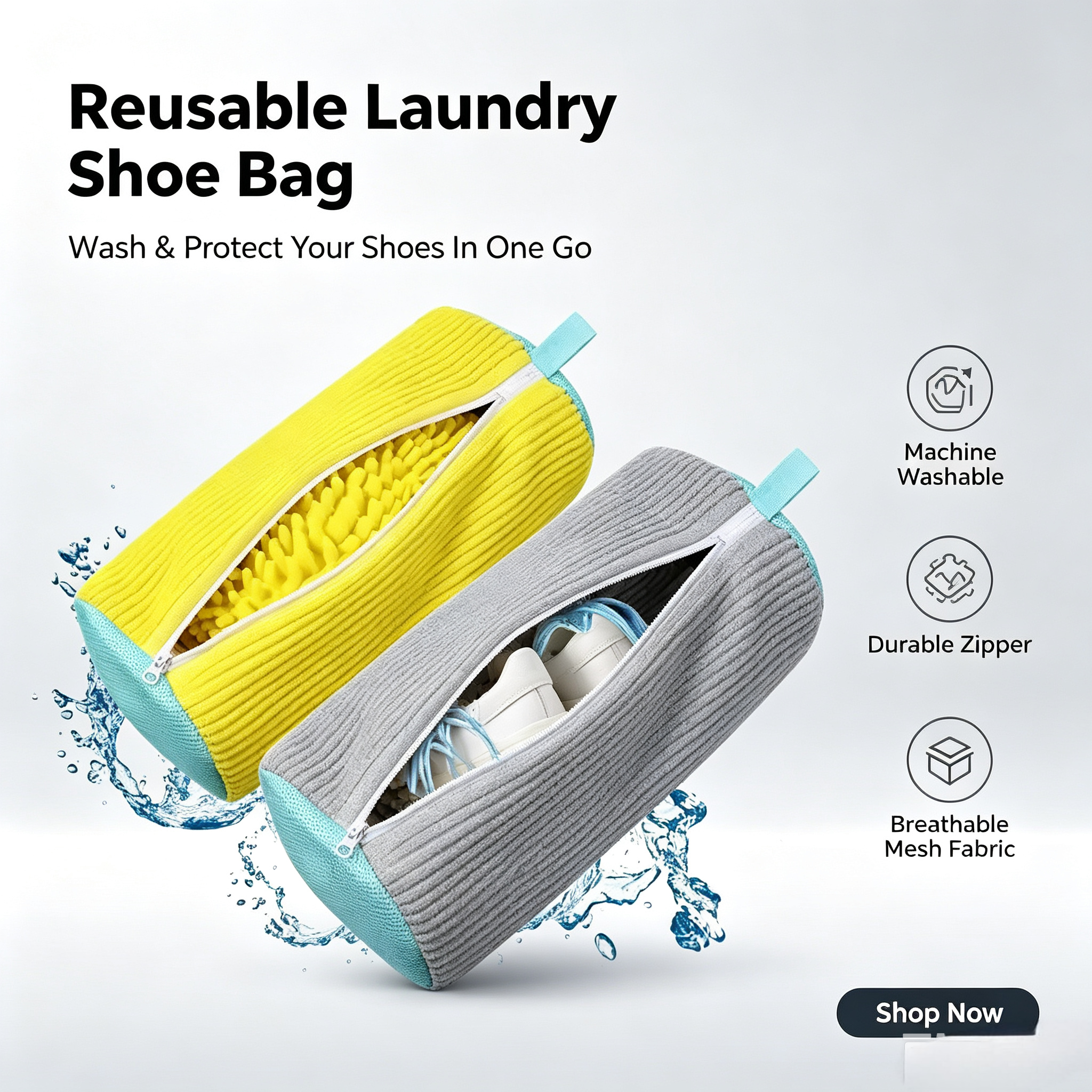 Shoe Bag Travel - 2PCS Chenille Shoe Laundry Bags Non-Abrasive