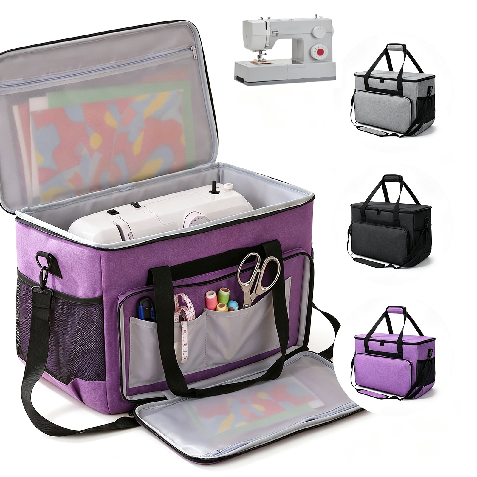 Travel Accessories To Sew - Large Sewing Machine Carrying Case Multi-functional