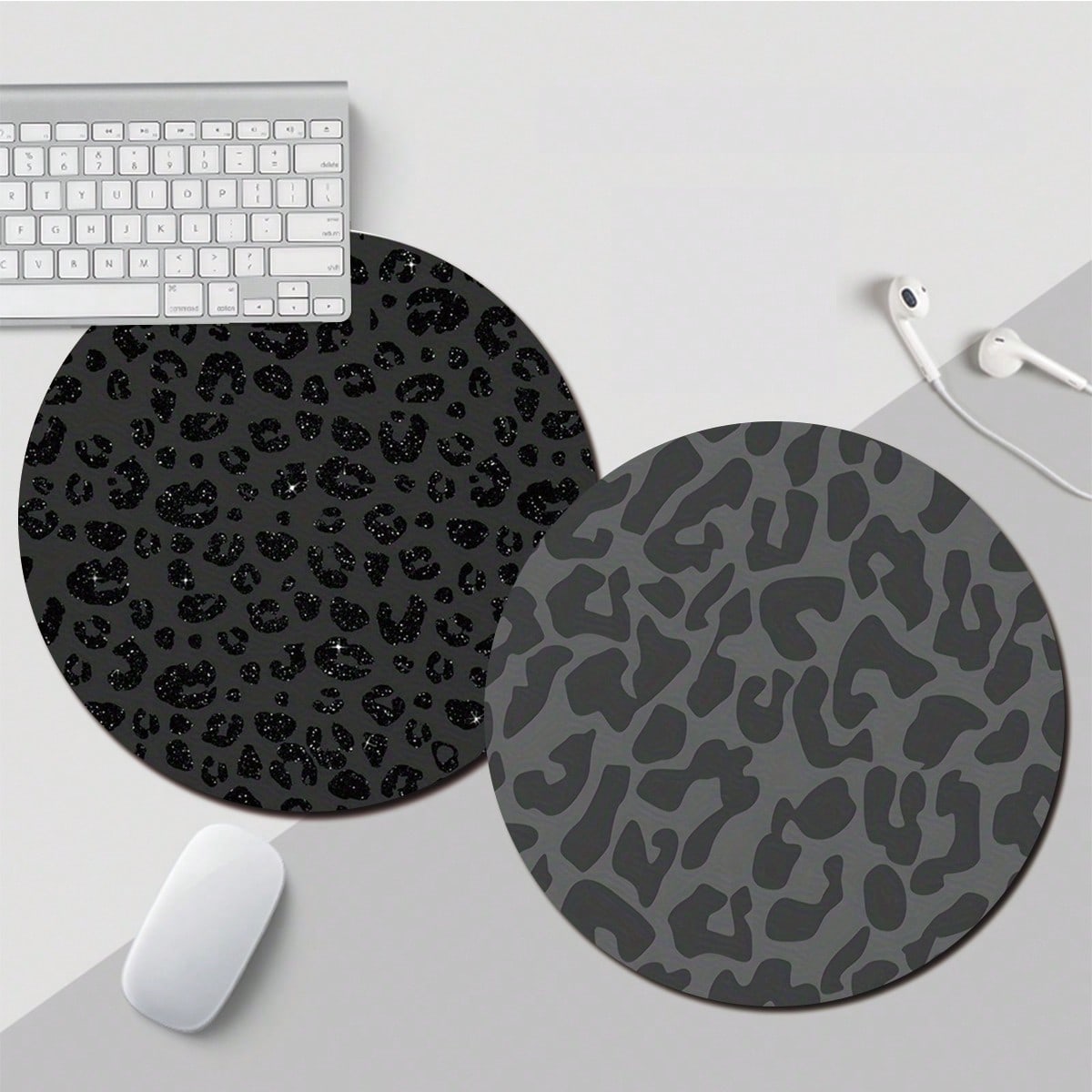 Travel Accessories Officeworks - Black Leopard Print Cute Mouse Pad,