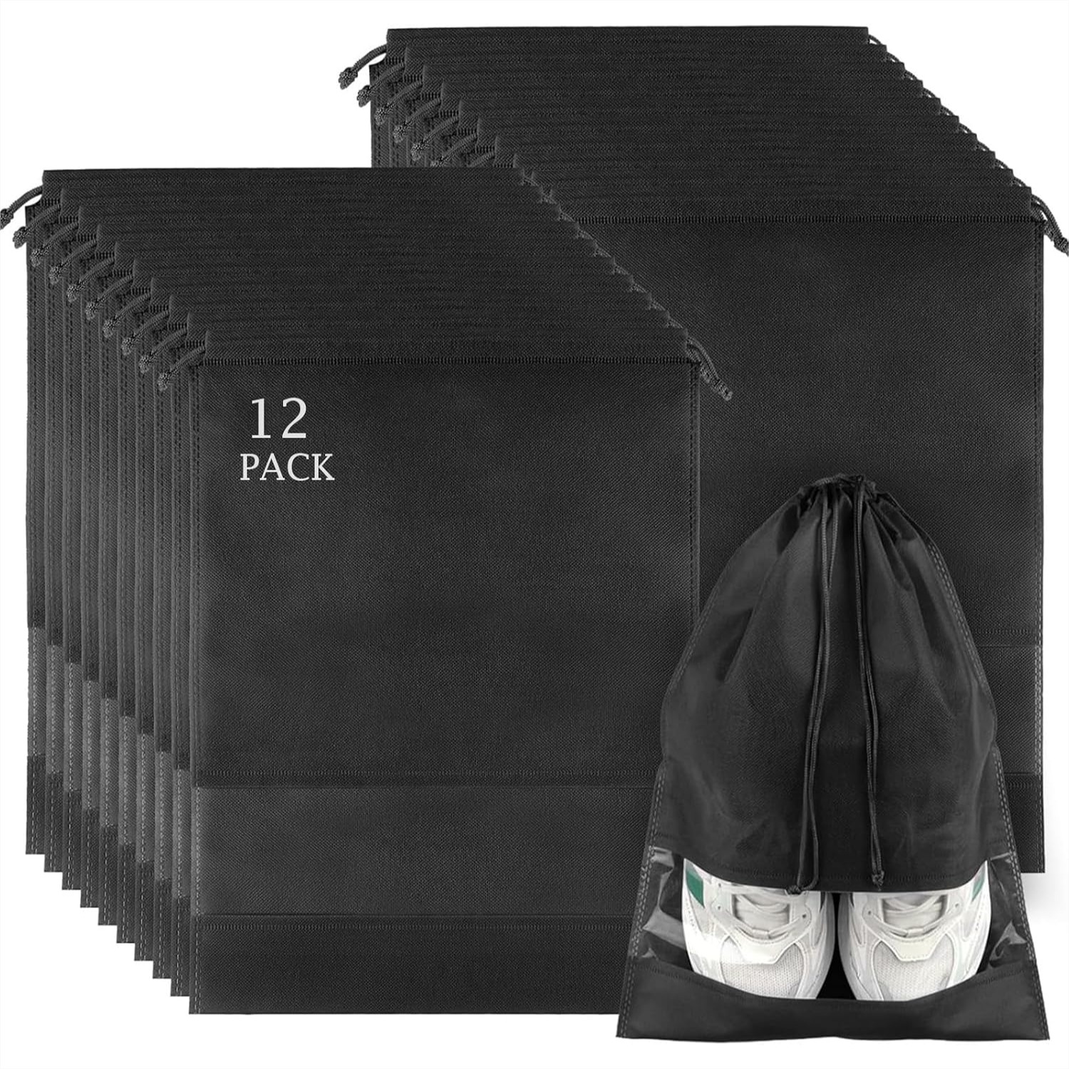 Shoe Bag Travel - 12 Pack Large Shoe Bags with