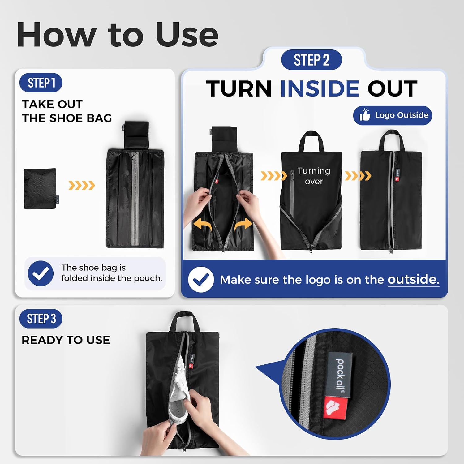 Foldable Shoe Bag for Travel,  - Shoe Bag Travel recensione e prezzo