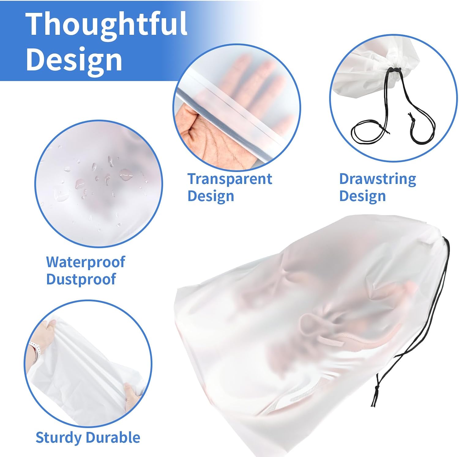 Clear Travel Shoe Bags 5-Pack  - Shoe Bag Travel recensione e prezzo