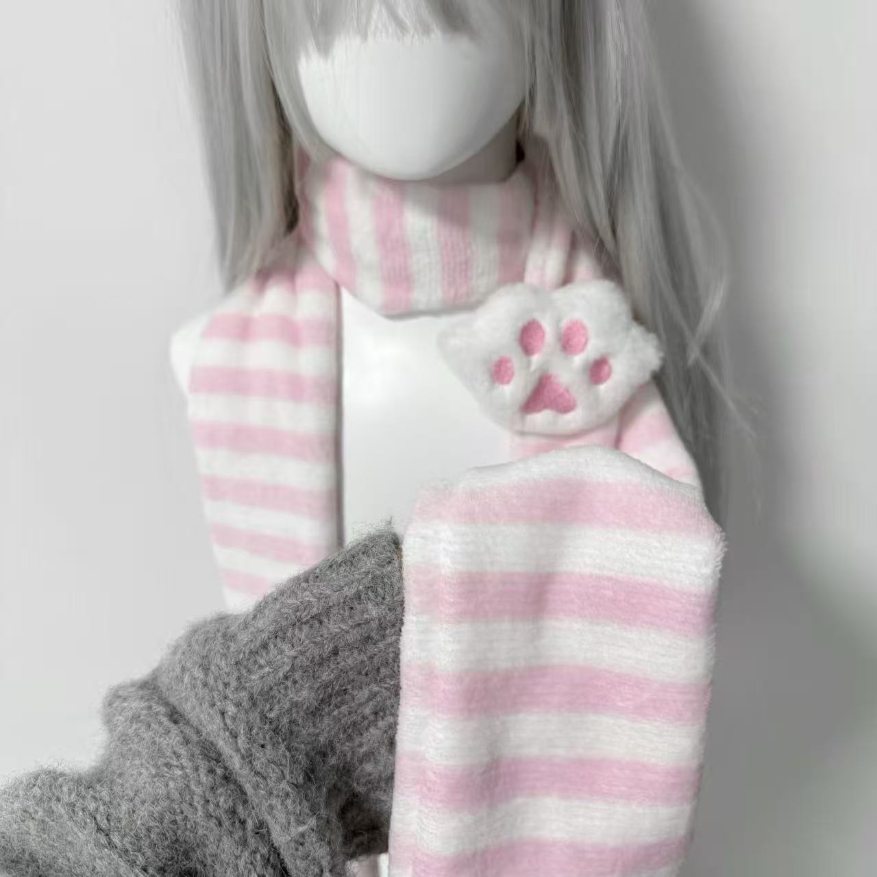 Kawaii Kniied Scarf Cat Paw De - Travel Accessories Aesthetic recensione e prezzo