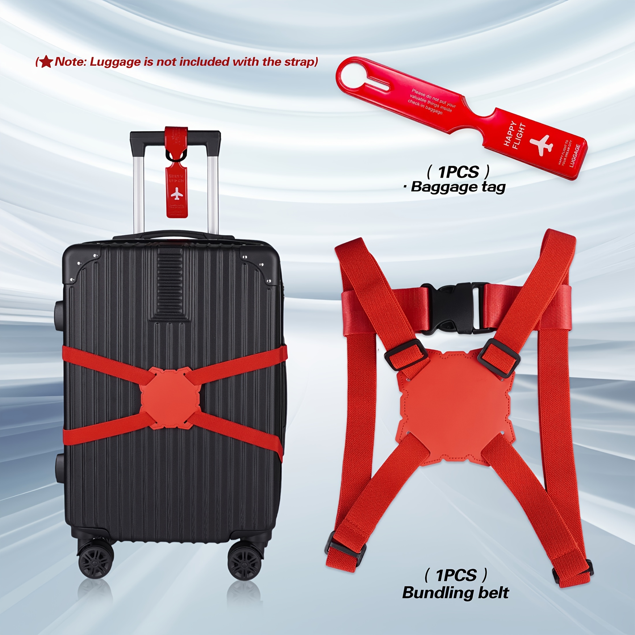 2-Piece Luggage Strap Set + Lu - Travel Accessories In Bulk recensione e prezzo
