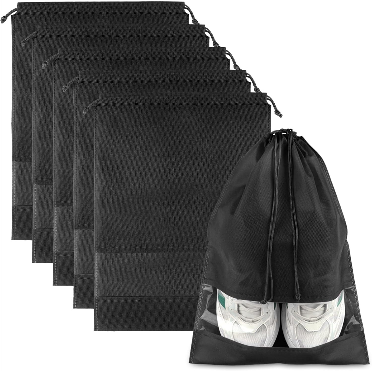 5 Pcs Large Black Travel Shoe  - Shoe Bag Travel recensione e prezzo