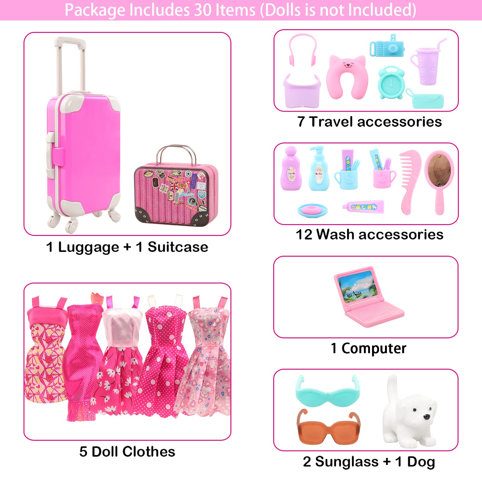 BARWA 30 Pcs 11.5 lnch Travel  - Travel Accessories With Kids recensione e prezzo