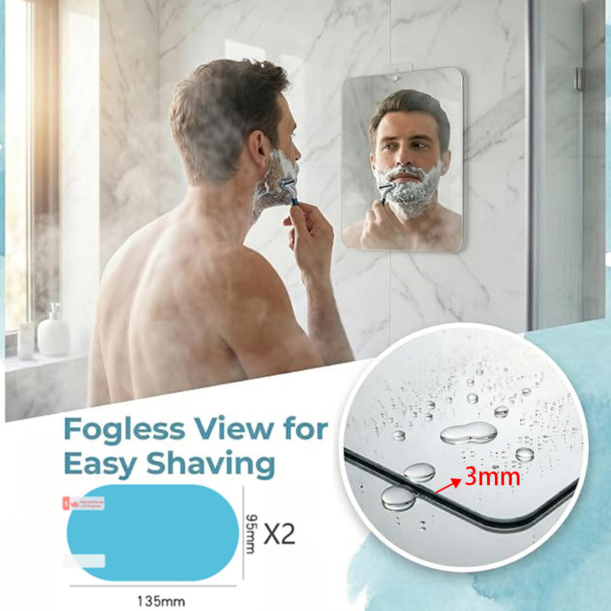 Acrylic Fog Free Mirror Set Wi - Travel Accessories Needed recensione e prezzo