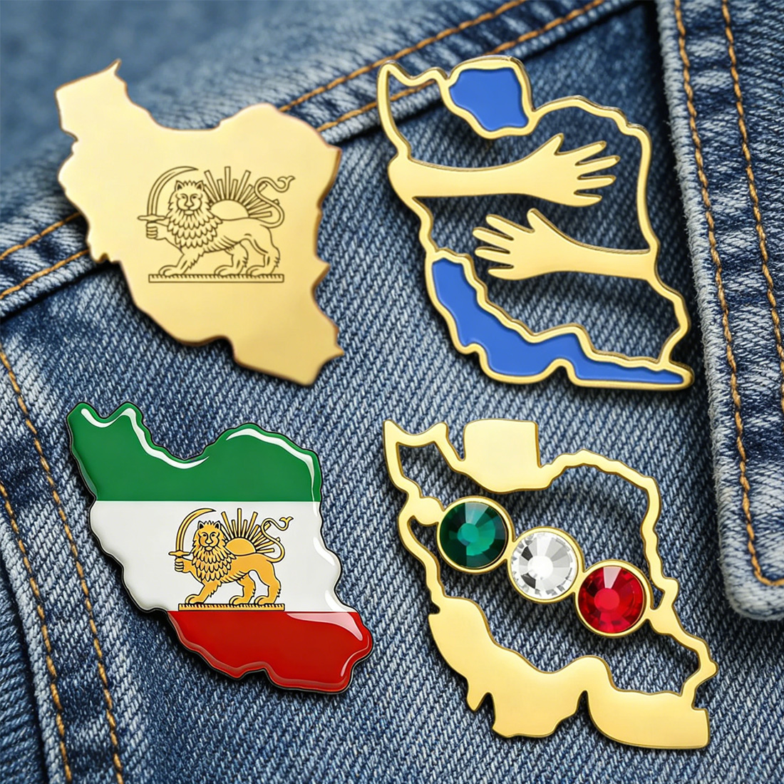 Dawapara Iran Map Shape Brooch - Travel Accessories Unisex recensione e prezzo