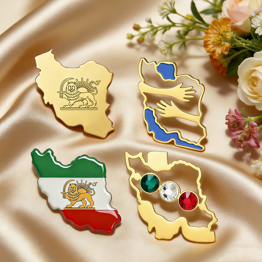 Dawapara Iran Map Shape Brooch - Travel Accessories Unisex recensione e prezzo