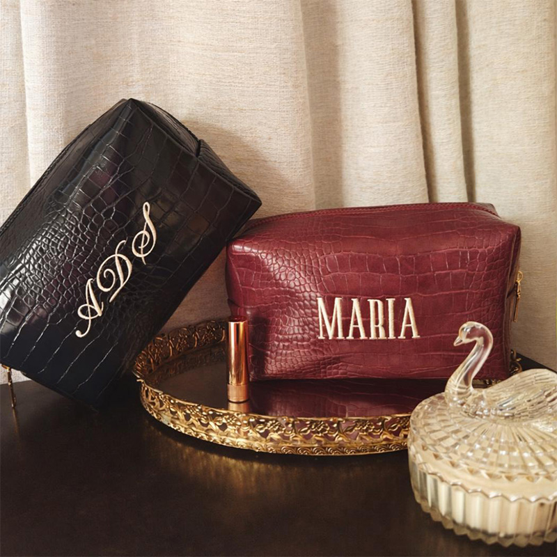 Embroidered Croc Makeup Bag Pe - Travel Accessories Present recensione e prezzo